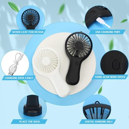 Woanger 12 Pcs Mini Handheld Fan,Elegant Colors - Image 5