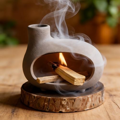MOUGIGI Mini Chiminea Smudge Stick Holder, Sage and Palo Santo Holder Bowl by MOUGIGI