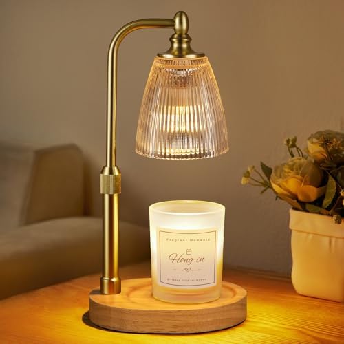 Candle Warmer Lamp with Timer Dimmable,Birthday Gifts for Women Mom Sister,House Warming Gifts New Home,Adjustable Height Wax Melt Warmer for Jar Candles,Ideal for Office,Dorm,Bedroom Home Decor by Hong-in