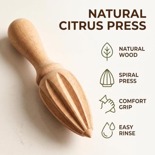 Wooden Citrus Juicer - Handheld Manual Lemon/Orange Reamer | Portable Fruit Squeezer Tool for Home, Cafe and Bar,Kitchen Utensils, Fruit and Vegetable Tools Bartender Accessories(16cm) - Image 5