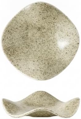 Ceramic Vanity Tray, Irregular Catchall Bowl for Jewelry and Keys, Modern Decorative Accent for Nightstand or Desktop, 7.7 x 7.7 Inches (1 PC) by Unknown