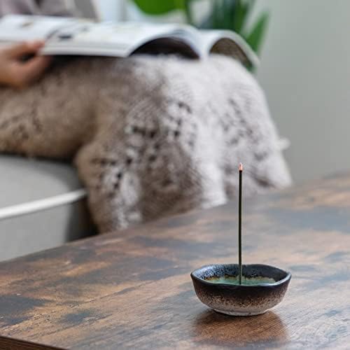 Asayu Japan Small Mini Incense Holder for Sticks, 3.3in (83mm) Ceramic Ash - Image 4