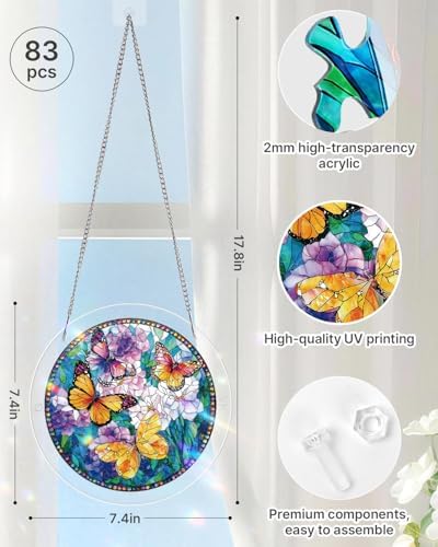 Acrylic Jigsaw Puzzle Suncatcher - Butterfly Garden - Image 4