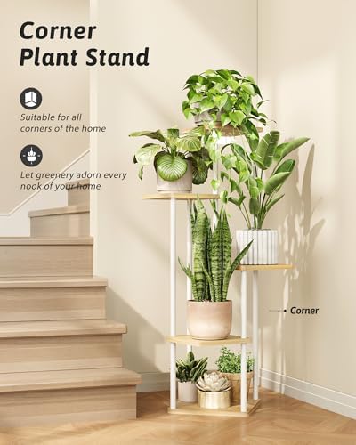 GENTINGBRO Corner Plant Stand Indoor Tall Plant Stand White 5 Tier - Image 3