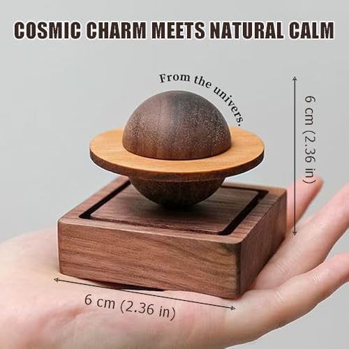 Ouliget Wood Essential Oil Diffuser,Planet Walnut Aroma Therapy,Passive Diffuser for Desk Table Home Office Car Wardrobe Yoga Hall and SPA, Thoughtful Gifts for Yoga Meditation - Image 5