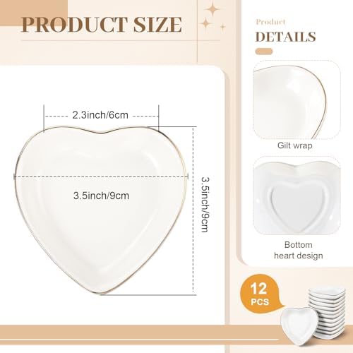 Shappy 12 Pcs Ceramic Ring Trinket Dish Bulk Jewelry Tray - Image 2