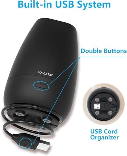 Car Diffuser for Essential Oils, Small Portable Car Essential Oil Diffuser with Built-in USB Cable, Mini Aromatherapy Air Scent Humidifier Diffuser for Travel/Office/Home (Elegant Black) - Image 5