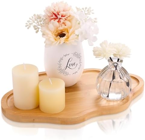 Wood Decorative Serving Tray for Candles Perfume, Cloud Jewelry Tray Trinket Dish, Wooden Trays for Coffee Table Home Decor by BIEOFFEI