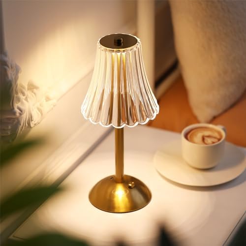 Liliful 4 Pcs Cordless Table Lamp LED Touch, Gold, Rose Style - Image 6