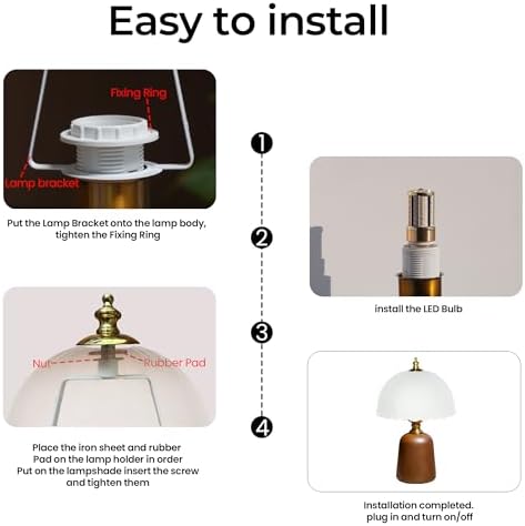 Small 13 Inch Dimmable Rubberwood Table Lamp - Image 7