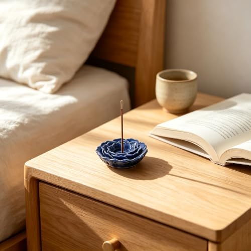 Hosley Ceramic Incense Holder Gift Set – Includes 60 Natural Incense Sticks, Perfect for Bathroom, Home Decor, Meditation & Spa - Image 3