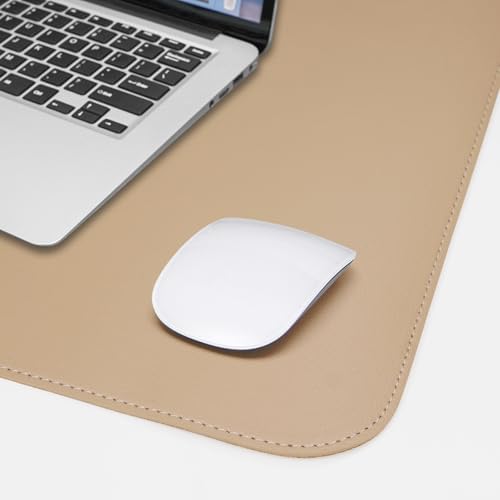 Desk Mat,47.2" x 17" Leather Desk mat,Double-Sided Desk Pad,Desk matt for Desktop,Large Mouse Pad,Office Desk mat,Waterproof Desk Blotter pad for Office&Home(Dark Apricot) - Image 5