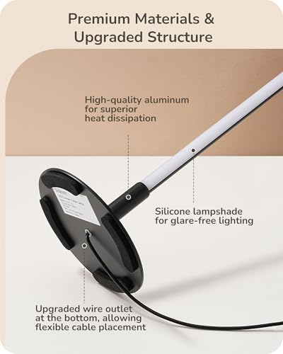 EDISHINE LED Table Lamp Set of 2, Modern Desk Lamps, Black Bedside Lamps - Image 2