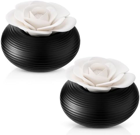 Honeydak 2 Pcs Ceramic Essential Oil Diffuser, Non Electric,Rose by Honeydak