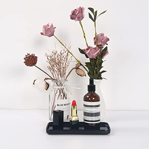 Black Ceramic Vanity Tray, Small Rectangle, Kitchen Sink, Marble Bathroom, Organizer for Candle, Soap, Jewelry, Perfume, Towel Holder, Decoration Bedroom - Image 3