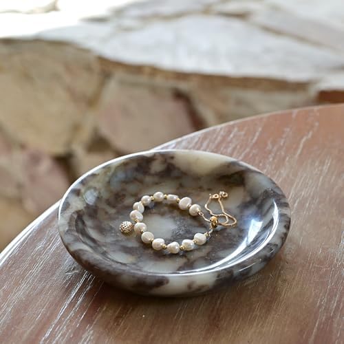 ZSHAWN Natural Marble Ring Dish Jewelry Tray, 5.5" Trinket Dish - Image 5