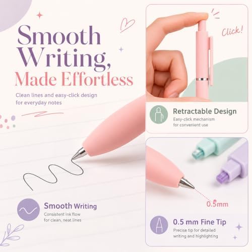 Aesthetic School Bible Highlighter Pen - Writing Correction Set, Purple - Image 3