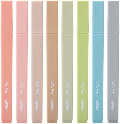 Mr. Pen- Aesthetic Highlighters No Bleed, 8 Pack, Vintage Colors | Chisel Tip, Cute Highlighters Assorted Colors for Journaling, Highlighting, Underlining, Fast Dry, Back to School Supplies by MrPen