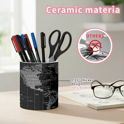 Ceramic Pen Holder Desk Accessories Brush Holder Pencil Holder Organizer - Image 3