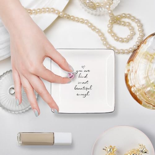 Inspirational Gifts Jewelry Tray, Positive Affirmation Encouragement Gifts Ceramic Jewelry Dish Tray for Rings & Earring for Women, You Are Motivational Ring Trinket Dish for Women - Image 5
