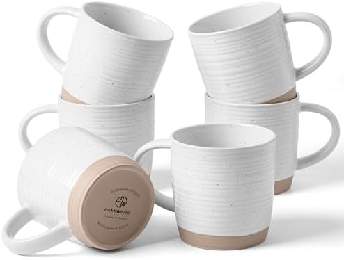 famiware Coffee Mugs Set of 6, 13 oz Mug Set, Ceramic Cup Set with Handle by Famiware