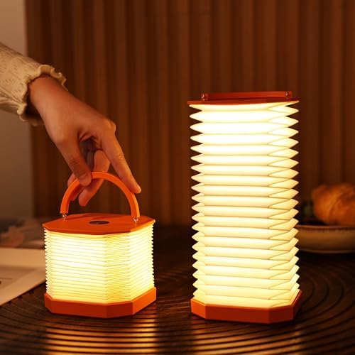 Portable Paper Lamp, Accordion Desk Lamp,Japanese Lanterns lamp by BasunsFoldinglamp
