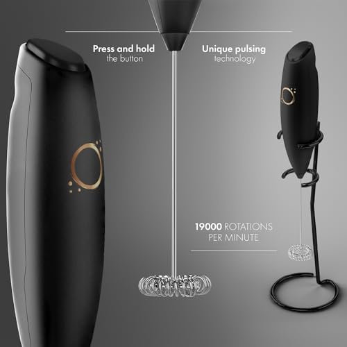 Unicoff Milk Frother Handheld, Matte Black Onyx - Image 5