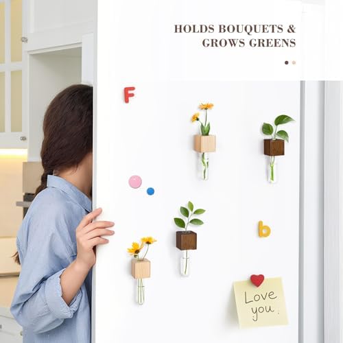 Magnetic Test Tube Flower Vases for Refrigerator, Set of 2 - Image 3