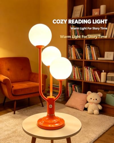 Lightdot Vintage Orange Table Lamp Dimmable Globe Lamp G9 3 Bulbs Included - Image 6
