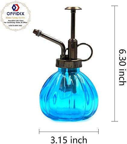 OFFIDIX Glass Spray Bottle Blue Plant Mister Vintage Pumpkin Water Can6.7oz - Image 3