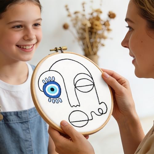 Beginner Embroidery Starter Kits, Abstract Embroidery Kits for Beginners Adults, Stamped Cross Stitch Kits for Beginners Adults Craft Kits for Women, Entire Set of Embroidery Supplies & Video Tutorial - Image 3