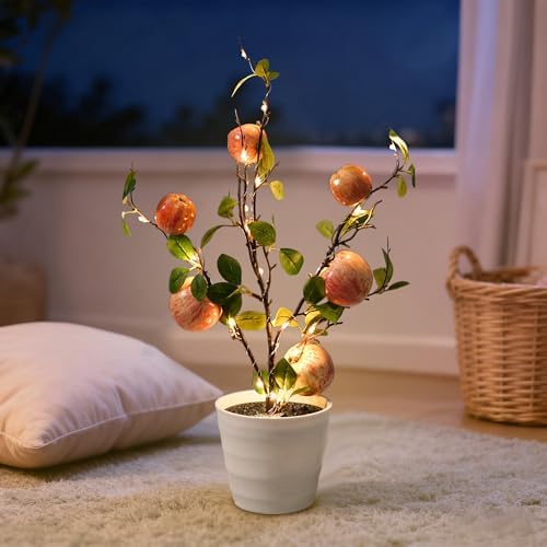 Artificial Apple Tree Lamp Night Light,Apple Lamp for Home Shop Cafe Wedding Decor, Gifts for Women Mom Grandma Girlfriend on Birthday Christmas Valentines Mothers Day - Image 2