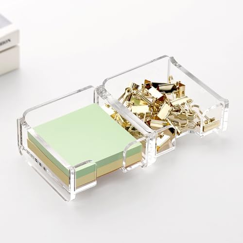 SANRUI Acrylic Sticky Note Holder, 3x3 Inch Stackable Notepad Holder, Clear - Image 7