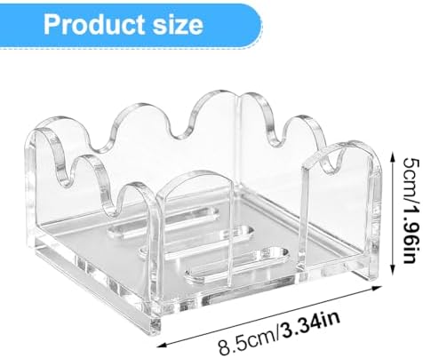 Scalloped Acrylic Sticky Note Holder, 3 x 3 Inch Clear Sticky Note Organizer, Cute Wave Design Notepad Holder and Desk Organizer for Office, Home, Dorm Room & Classroom - Image 2