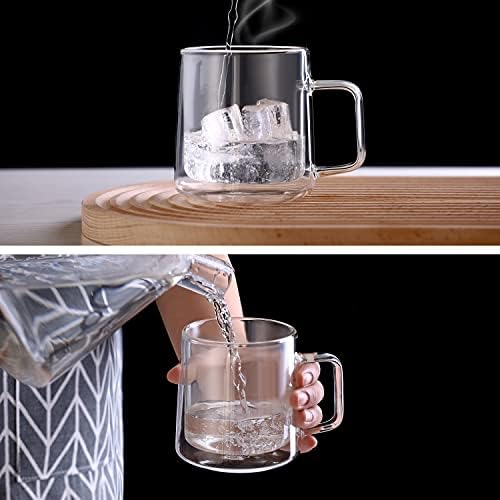 CNGLASS 10oz Glass Coffee Mugs,Double Wall Insulated Glass Mugs with Handle,Clear Espresso Mug for Latte,Cappuccino,Tea Bag,Set of 2 - Image 5