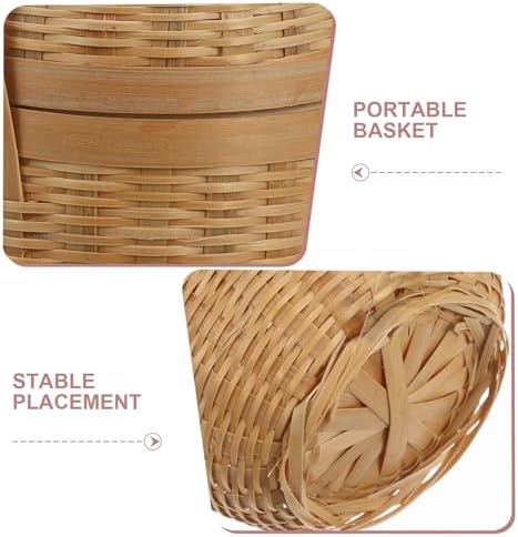 LABRIMP Handmade Small Woven Basket with Handle, Mini Handwoven Storage Organizer 15cm×8cm for Home Decor and Favors - Image 3
