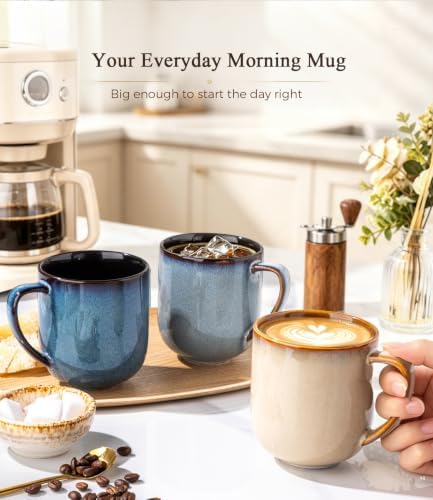 LERATIO Ceramic Coffee Mugs Set of 6,12oz Handmade Coffee Mugs Set - Image 5