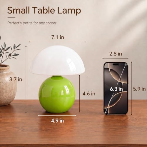 Dawnwake Mushroom Lamp Table Lamp for Bedroom-Small Desk Table Lamps,Green - Image 7