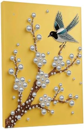 DIY Pearl Painting with Frame, Creative Design, Handmade Stress-Relieving Home Wall Decoration, Includes Frame and Tools-Bird by Unknown