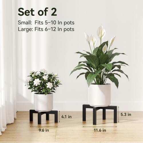 pickpiff Plant Stand Indoor Outdoor Flower Holder Metal 150lbs 2-Pack - Image 6