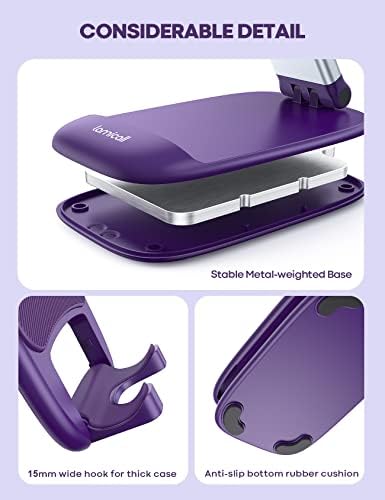 Lamicall Purple Phone Holder for Desk - Dark Purple Cellphone Stand - Image 6