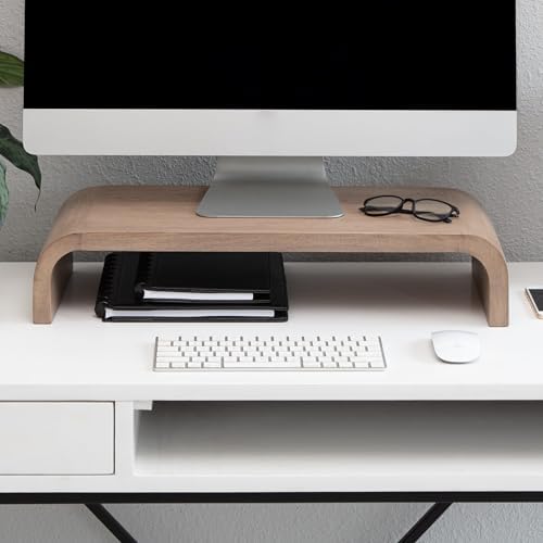 Anji Mountain Monitor Stand for Desk - Desktop Organizer & Laptop Riser, Ergonomic Monitor Riser, Space-Saving, Durable, Easy Assembly & Ideal for Home & Office, Biscotti, Classic by AnjiMountain
