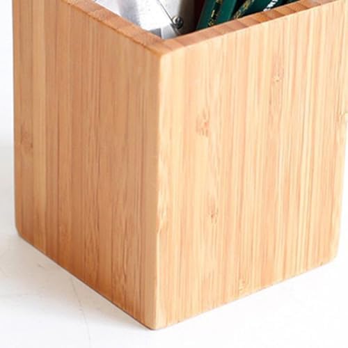 Veemoon 2pcs Bamboo Wood Desk Organizer Cute Stationery Holder Pen Pencil Storage Box Desk Accessory Office Organization - Image 2