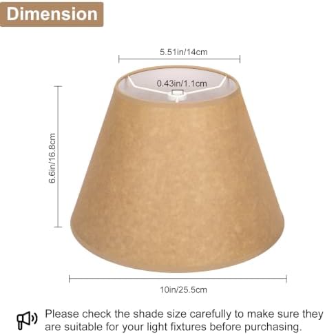 Vintage Oiled Paper Lampshades Set of 2, 5.5" Top x 10" Bottom x 6.6" High - Image 2