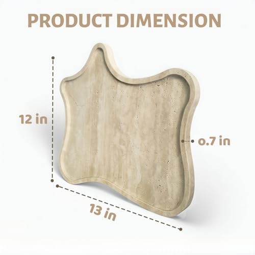 Large Natural Travertine Tray, Stone Coffee Table Serving Tray, Irregular Decorative Table Tray for Perfume, Jewelry, Candle, Keys - Image 5