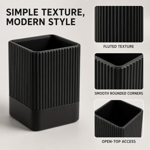 3 Pack Aesthetic Pen Holders for Desk,Sturdy Plastic Pencil Holder - Image 6