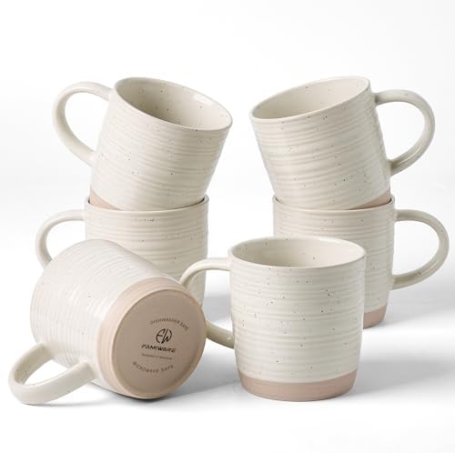 famiware Coffee Mugs Set of 6, 13 oz Mug Set, Ceramic Cup Set with Handle by Famiware