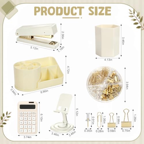 Jetec 78 Pcs Aesthetic Beige Desk Accessories Set for Women - Image 3