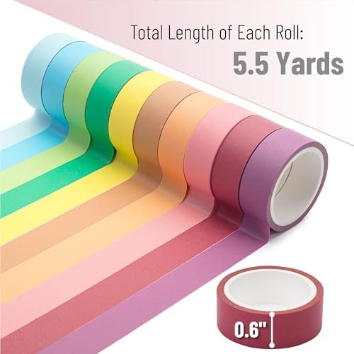 Mr. Pen- Washi Tape Set, 10 Rolls, 5.5 Yards/Roll - Image 4