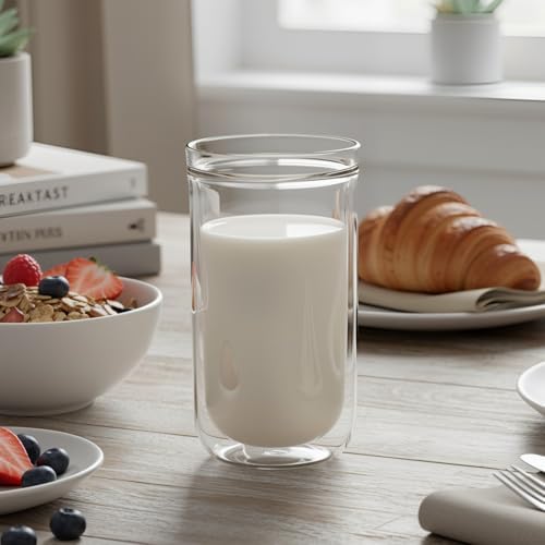 Aquach 16oz Double Walled Glass Coffee Cups Set of 2, Insulated Tumblers - Image 3